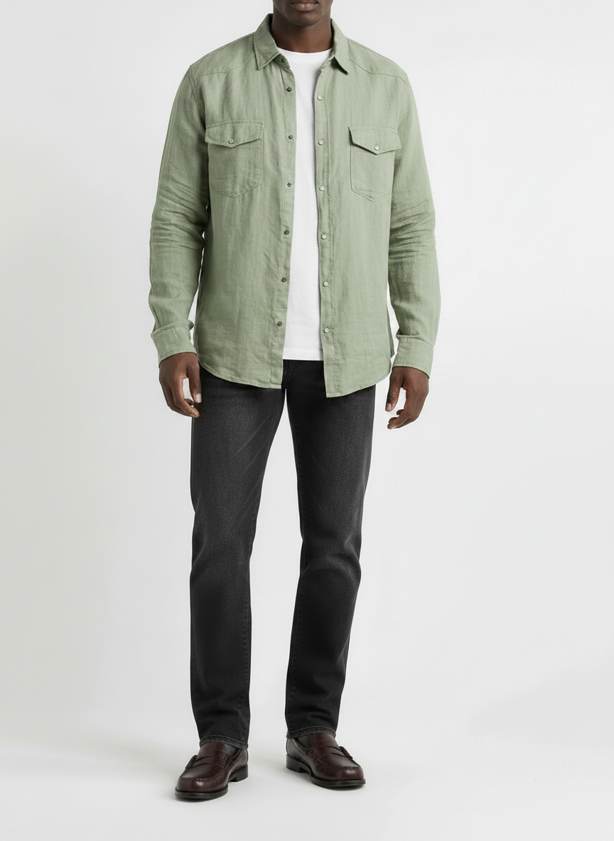 Ron tomson western linen shirt