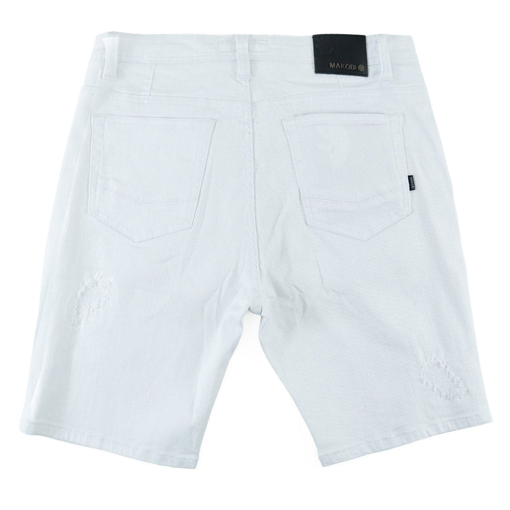Makobi distressed denim shorts - White