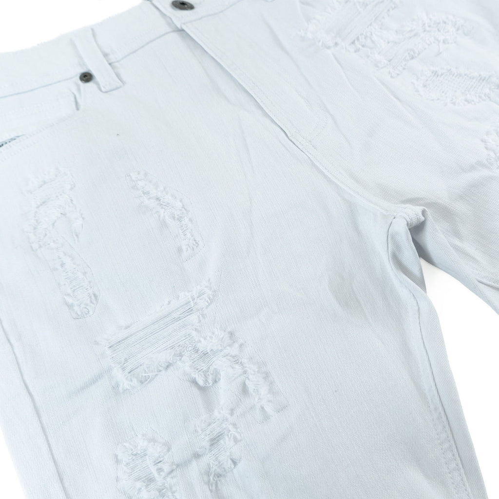 Makobi distressed denim shorts - White