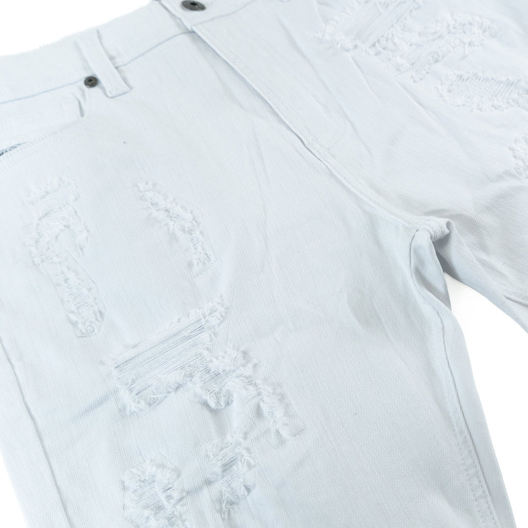 Makobi distressed denim shorts - White